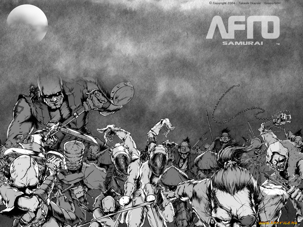 , afro, samurai